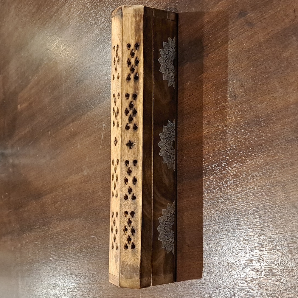 Incense Wooden Box/ Green Tea Mandala Box
